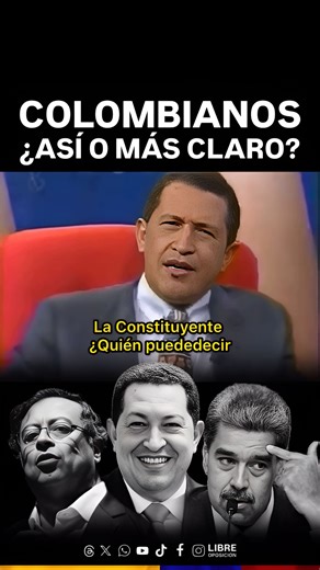 Libre Oposición on Instagram: "🇨🇴🇻🇪🚨| ¡PETRO ES CHÁVEZ! La Asamblea Nacional Constituyente que quiere Gustavo Petro, es para perpetuarse en el poder, eso es lo único que la constitución de 1991 no le permite hacer. Antes de ser presidente de Venezuela, Óscar Yáñez dejó en evidencia a Hugo Chávez y anticipó el cataclismo que hoy viven los venezolanos. Para todos aquellos idiotas que decían que no seríamos otra Venezuela."