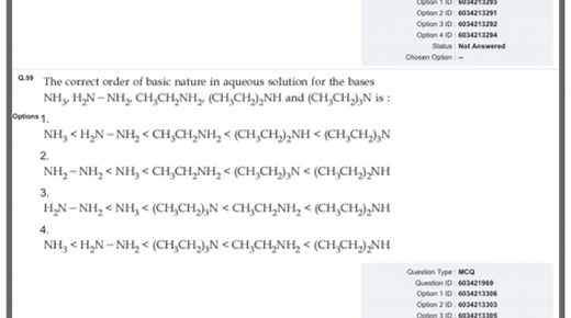 The correct order of basic nature in aqueous solution for the b... | Filo
