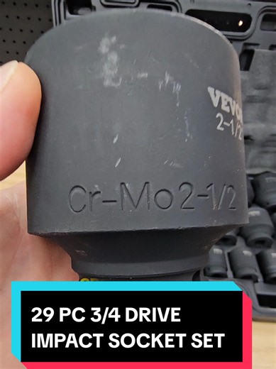 VEVOR 29 PC 3/4 DRIVE IMPACT SOCKET SET, 6 POINT, CRO-MO SOCKETS, FROM 3/4
