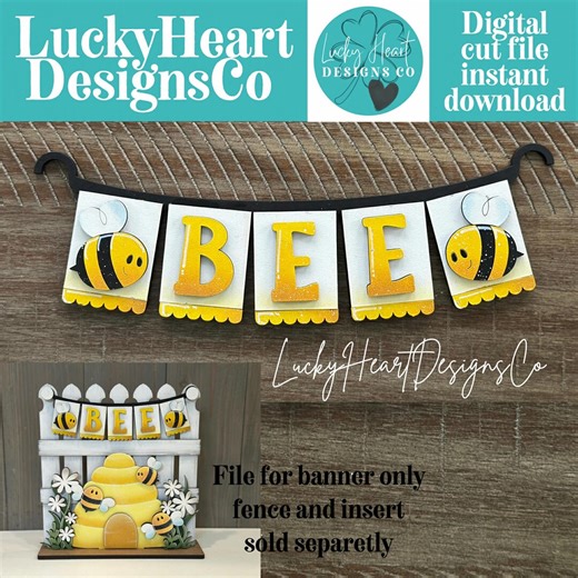Bee Banner Holiday Door Sign Interchangeable File, SVG, Standing, Bumble, Honey, Summer, Spring Seasonal Home Welcome, Glowforge - Etsy