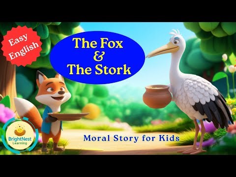 The Fox and the Stork | Moral Story for Kids | Animated English Story | Easy English