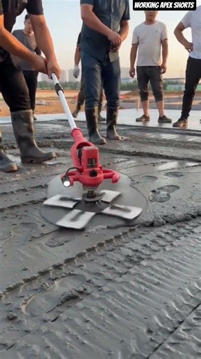 🪏🛠️ Rotary Cement Finishing: Portable Power Float Erases Deep Footprints