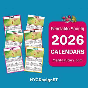 2026 Kalender mit Feiertagen, druckbar, ganzjährig, saisonal, Frühling, bunt – Sonntag Start - Etsy.de