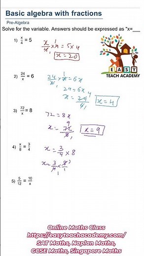 Basic Algebra and Fractions for Beginners #fractions #fractionstricks #algebra #learnmaths