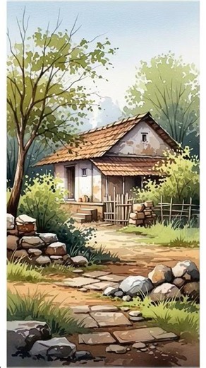 📌 Watercolor Landscape Painting to Animation