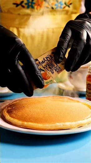 ASMR: A maple syrup marble melts on a hot pancake 🥞