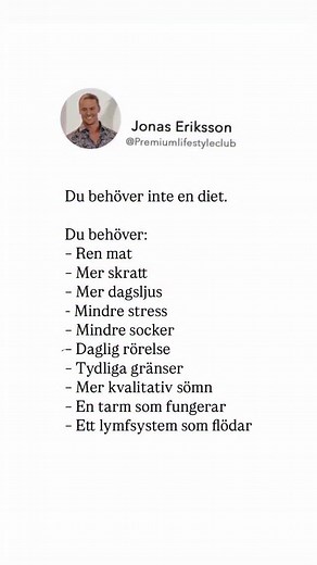 Hälsa är inte extremt, det handlar om att komma tillbaka till det det som din kropp känner igen och mår bra av. Vad mer behöver vi komma tillbaka till? | Premium Lifestyle Club