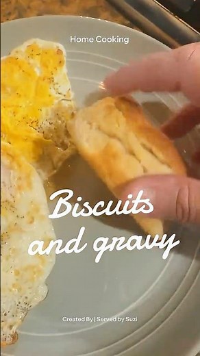 Buttermilk biscuits and Sausage Gravy for breakfast ☺️