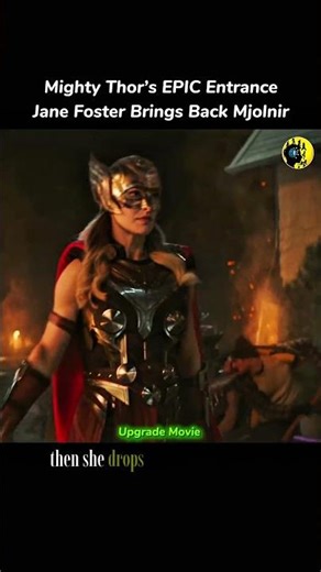 Mighty Thor’s EPIC Entrance! Jane Foster Brings Back Mjolnir #thor #asgard #movie
