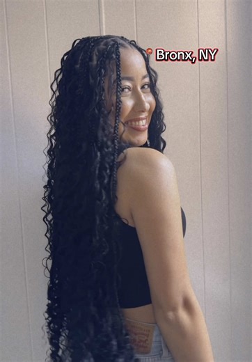 Boho Box Braids with Human Hair in Bronx, NY