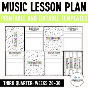 Music Lesson Plan Templates- Editable Slides Weeks 20-30