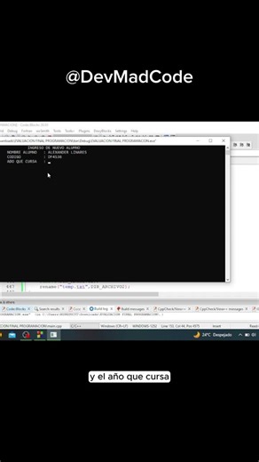 Inscripción de Alumnos : Paso a Paso (C++) 💻🔥 #cplusplus #programacion #codeblocks #coding #dev