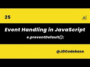 JavaScript Event Handling | addEventListener & Event Object Explained | JDCodebase