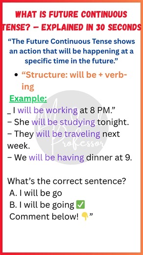 What Is Future Continuous Tense? – Explained in 30 Seconds ⏳