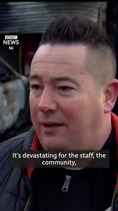 Pizza takeaway owner Ciaran Kelly says an overnight arson attack at his shop in west Belfast is devastating for staff and the local community. Read more here: https://bbc.in/41OIByX | BBC News NI