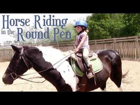 Kids Horse Riding in the Round Pen | Crazy8Family