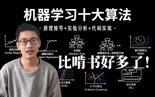 这也太全了！一口气学完10个人工智能经典基础算法回归算法、聚类算法、决策树、随机森林、神经网络、贝叶斯算法、支持向量机等十大机器学习算法 ！