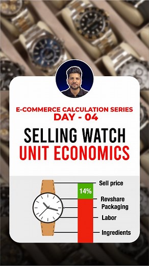 Hemant Kumar || E-Commerce Specialist on Instagram: "🎥 E-commerce Calculation Series Day 04: Selling Watch Unit Economics ⌚💰 Bought a watch for just ₹300 and sold it for ₹1000 on Amazon, Flipkart, and Meesho! Sounds like magic? It’s not – it’s simple math and smart strategy! 🚀 💡 Learn the secrets of Unit Economics and understand how you can profit like a pro in the e-commerce game. Whether you’re a beginner or an expert, mastering the numbers is the key to scaling your business. 🔥 Stay tune
