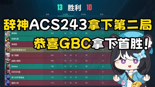 【小辞炒糍粑】辞神KA杯243ACS无敌雷兹大王拿下第二局，恭喜GBC拿下首胜！