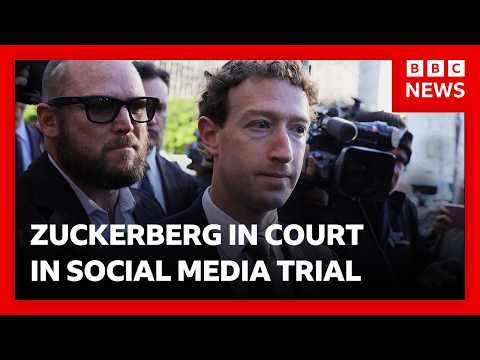 Mark Zuckerberg grilled in landmark social media addiction trial | BBC News