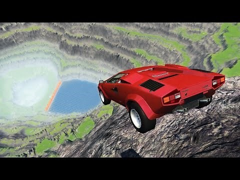 DRIVING LAMBOS OFF A CLIFF! Lamborghini Crash Testing! (BeamNG Drive Mods)