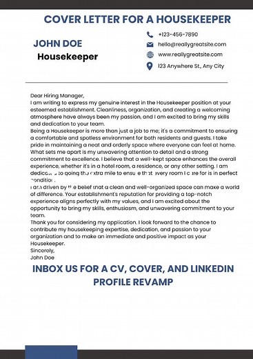 Effective Housekeeping Cover Letter Tips for Landing Dream Jobs