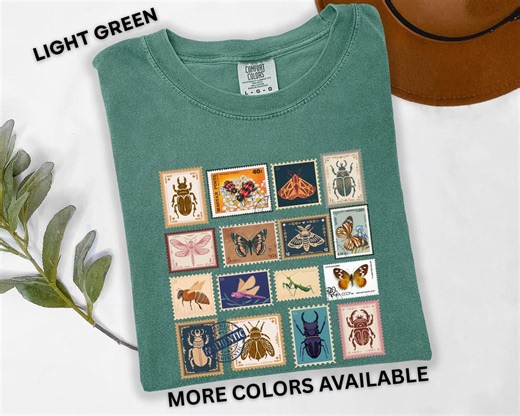 Vintage Insect Stamps Shirt Bug Lover Tee Entomology Shirt Nature Aesthetic Insect Lover T-shirt Beetle Gift Ideas Insect T-shirt Biology - Etsy