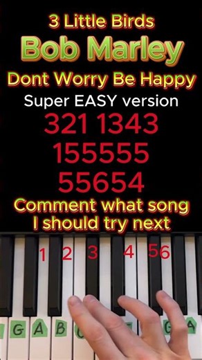 Bob Marley - 3 Little Birds (Don't Worry Be Happy) Easy Piano Tutorial #pianotutorial #easypiano