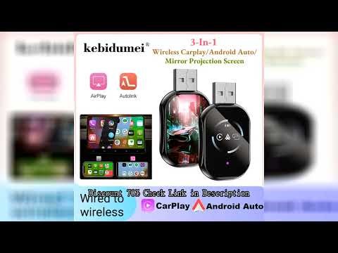 3 In 1 Mirror Link Wired to Wireless Carplay Adapter for Airplay Android Auto MirrorLink Bluetooth+