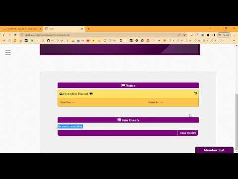 Club Management System in PHP Application Projects