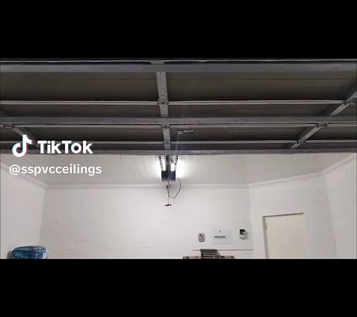 Glossy White PVC Ceiling Installation for Garage