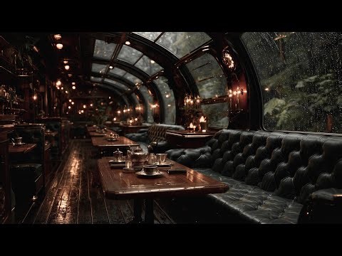Train Ambience🚂 Train Sounds for Sleeping | Cozy Vintage Glass Dome Train on a Rainy Night(12 Hours)