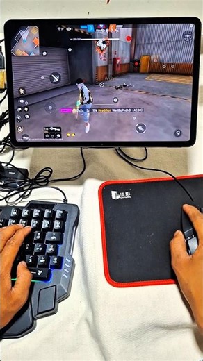 free fire video keyboard and mouse🖥🖱 with redmi pad pro 2 5g #mixpro #geekgamer #ggmousepro2 #shorts