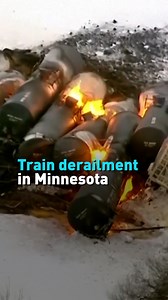9.3K views · 83 reactions | A train carrying ethanol derailed and caught fire in the U.S. state of Minnesota on Thursday causing the evacuation of nearby residents. Nearly two dozen train or tanker cars were impacted. No injuries have been reported. #trains #accidents #cgtnamerica | CGTN | Facebook
