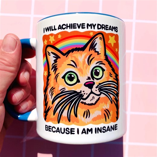 Funny Orange Cat Mug Gift Unhinged Humor Mental Health Affirmation Ironic Mug Meme Gift for College Student New Apartment Gift New Job Cup - Etsy