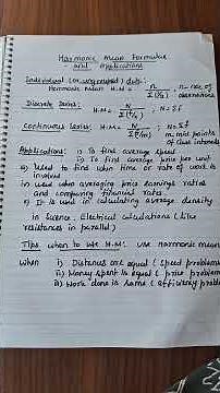 Harmonic mean formula and Applications