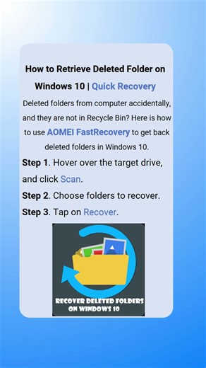How to Retrieve Deleted Folders in Windows 10 - Full Guide #windows10 #deleted #aomeifastrecovery