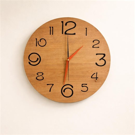 Natural Timber Wall Clock| Silent Sweep | Personalised Clock | Minimalist Laser Cut | Australian Made | Hardwood Veneer | Modern Decor