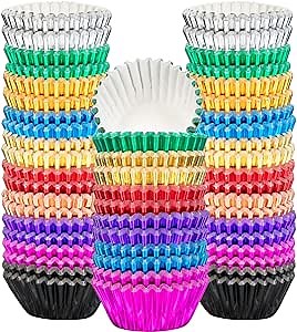 Amazon.com: Sumind 400 Pieces Mini Foil Cupcake Liners Baking Cups, Metallic Cupcake Liner for Holiday Baking Muffin and Cupcakes(10 Colors): Home & Kitchen