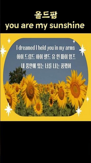 You are my sunshine 올드 팝 / 팝송 따라 배우기 / 영어가사, 우리말 발음, 해석 /