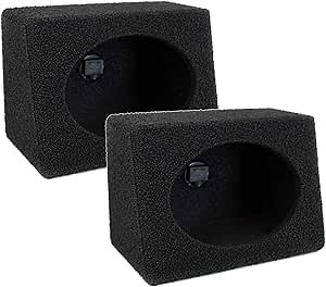 Q Power 6 by 9 Inches Speaker Box Audio Enclosure with Durable Black Bed Liner Spray Finish with Terminal Cup Connectors (2 Pack)