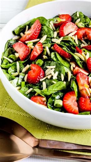 4.1K views · 62 reactions | Easter Menu Idea: Here's a Spring fresh salad that not only gives you a lot of healthy dark leafy greens, but also sweet bursts of fresh strawberry: Strawberry Spinach Salad! View recipe linked in the first comment. #strawberrysalad #spinachsalad #spinachstrawberrysalad #eastersalad #springsalad #lowcarbsalad #ketosalad | Kalyn's Kitchen | Facebook