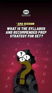 What is the syllabus and recommended prep strategy for SET? #set2026