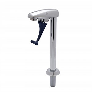 T&S B-1211 Deck Mount Push Back Glass Filler with 4" Pedestal - 1/2" NPT Male Inlet