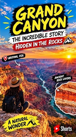 Grand Canyon: The Incredible Story Hidden in the Rocks 🌄 #GrandCanyon #Geography #Shorts