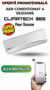  Aparat de aer condiționat 4 anotimpuri cald-rece Tehnologie cu motor intern care nu necesită instalare sau întreținere anuală pentru agentul frigorific — sosește gata de utilizare. Încălzește și răcește până la 100 m², ușor de mutat oriunde, economisește energie electrică, este silențios pe timpul nopții și poate fi programat prin aplicație pentru smartphone. Promoție în desfășurare: https://magapromostore.com/climatech-ro/ | Loading SHOP | Facebook