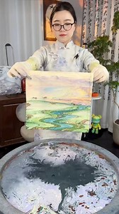 Use the color scheme mix with water to have the forest and the sky for made a beautiful bag | Meng Kheang