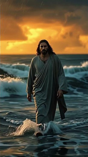 Jesús calma tu tormenta. Confía en Él aunque las olas sean fuertes 🌊 #Fe #Dios #shortscristianos