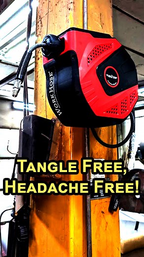 It's not a want, it's a need. Make your garage work experience more enjoyable and less cluttered with a retractable hose reel from Race Tools Direct! #FYP #RTD #DIY #handygadgets | Race Tools Direct | Facebook