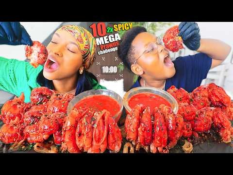20 2x SPICY MEGA PRAWNS CHALLENGE IN 10 MINS | QUEEN BEAST